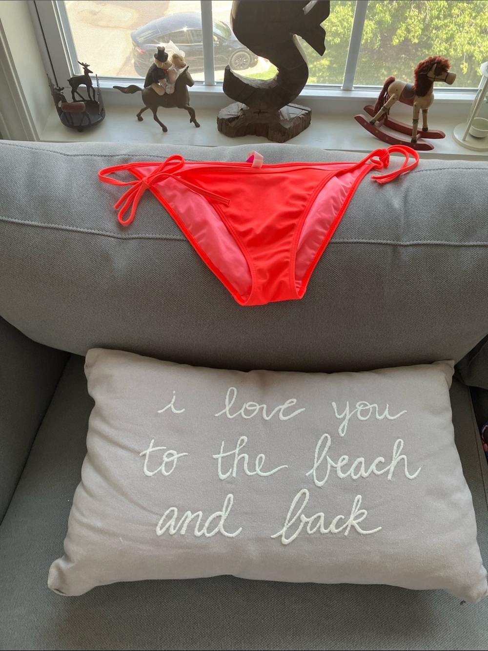 VS neon orange string tie bikini bottom M